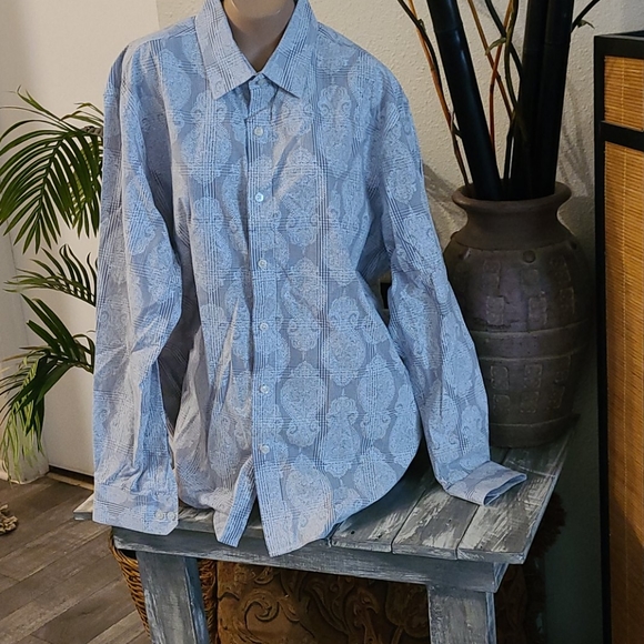 TASSO ELBA MULTI XL UNIQUE PATTERN DRESS SHIRT - Picture 2 of 16